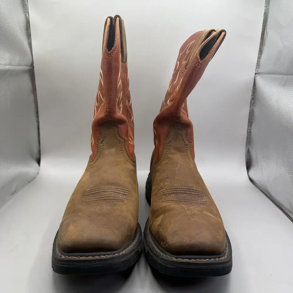 Ariat Workhog 10005888 Western Work Boots Mens Size 10.5 D Brown Leather ATS
